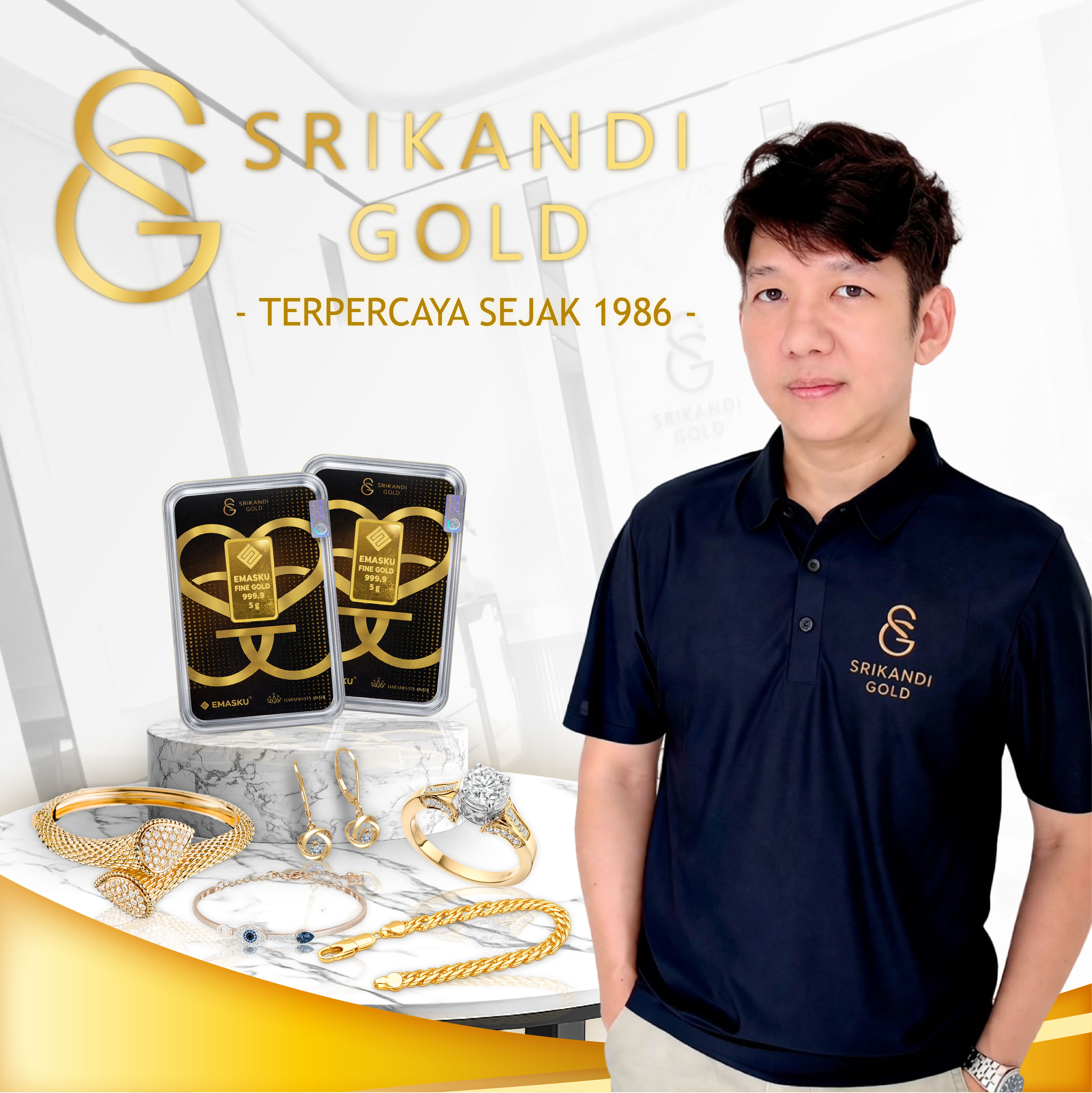 Person holding gold bars and smiling